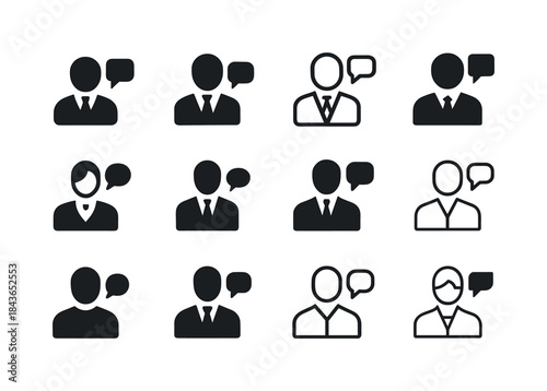 Consulting Business Icons. Building personal consulting business