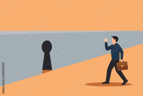 Business Man With Keyhole