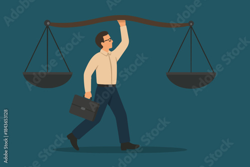 Business Man With Balance