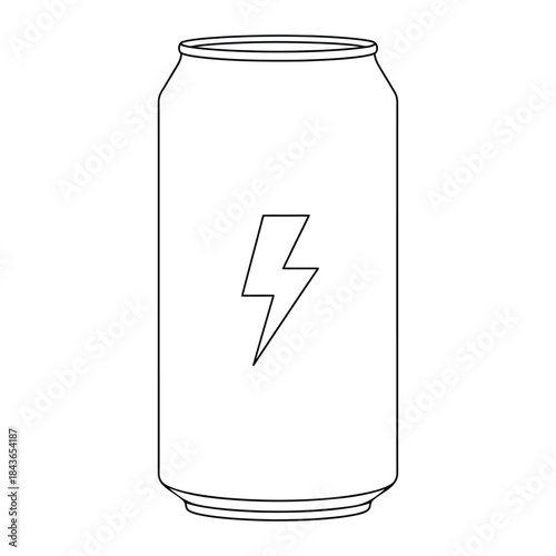 Energy Drink Can Outline Vector Icon for Sports and Refreshment Concept