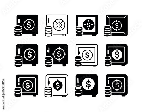 Financial Independence Icons. Achieving financial independence a