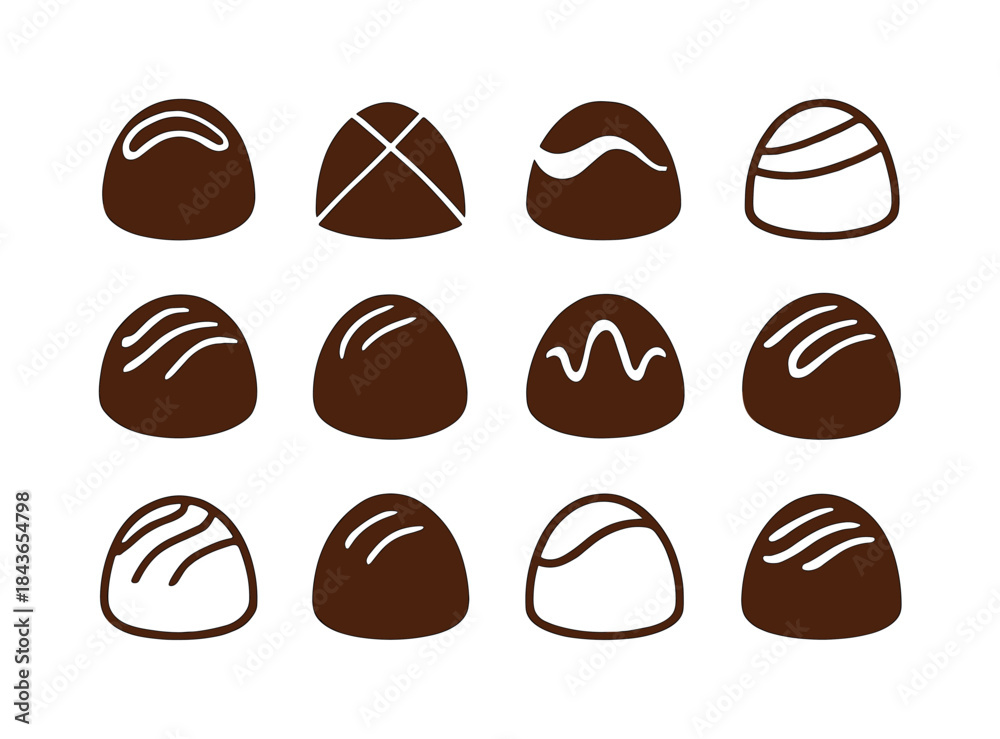 Fototapeta premium Chocolate Logo Variations. Chocolate. Icon set. Set Logo of Choc