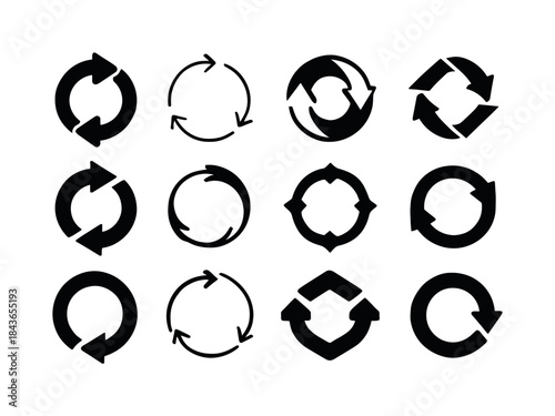 Circular Economy Icons. Circular economy. Icon set. Set Logo of