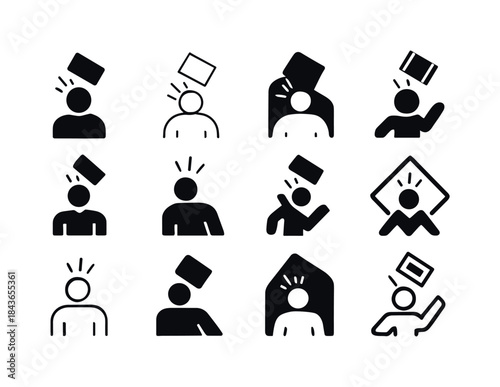 Worksite Safety Icons. Worksite Accidents. Icon set. Set Logo of