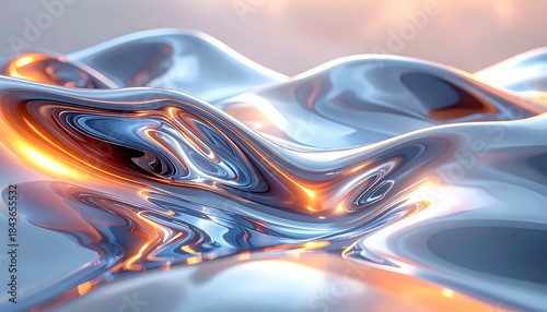 リキッドウェーブ・グロッシーリフレクション背景