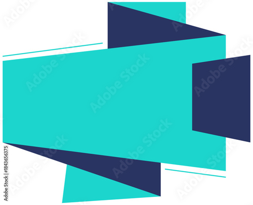 Turquoise and Navy Blue Abstract Graphic Banner