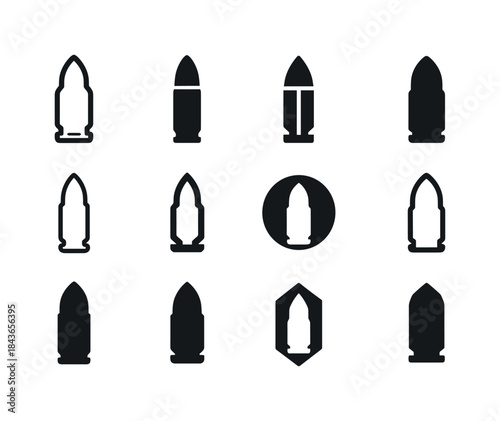 Bullet Logo Variations. Bullet. Icon set. Set Logo of Bullet: bu