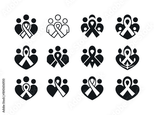 Charity Logo Variations. Organizing a charity gathering with fri