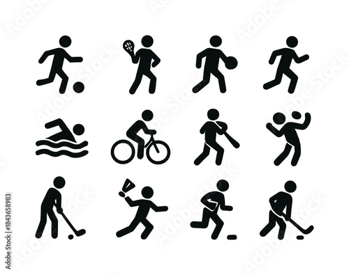 Sports Icon Grid. Sports activities. Solid icon set of sports ac