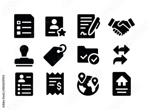 Procurement Icons Grid. Procurement. Solid icon set of Procureme
