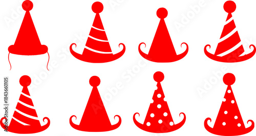 Vector Set of birthday party hat
