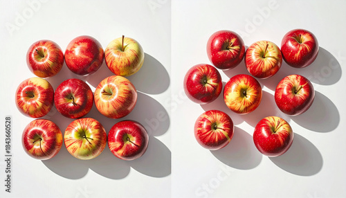  Crisp Red and Green Apples Clean Studio Shot isolated on transparent background