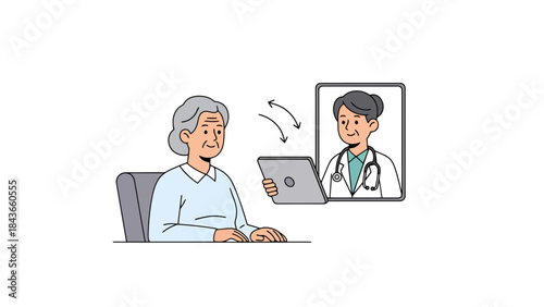 Doctor Consulting Elderly Patient During Check Up in Medical Office