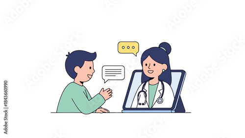 Friendly Medical Consultation Between Patient and Doctor in a Clinic
