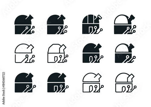 Astronomy Tech Logos. Astronomy and technology integration. Icon