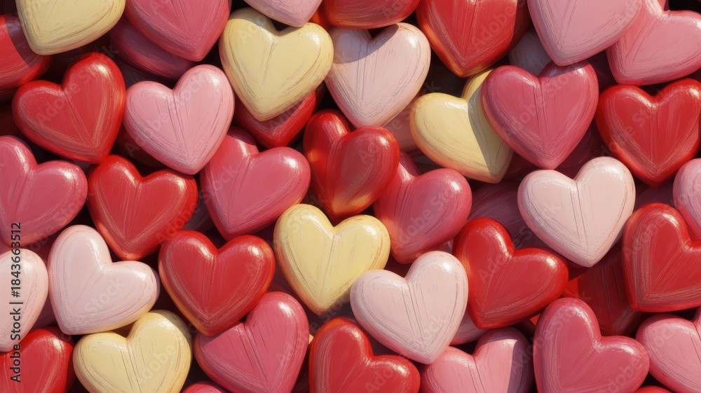Fototapeta premium Colorful heart-shaped candies for valentine's day