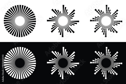 Ultimate Radial Design Elements Collection - Sunburst, Starburst, Vortex and Swirl Icon Set Vector Pack.