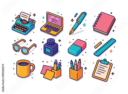 Writer's Tools Icons. Writer
