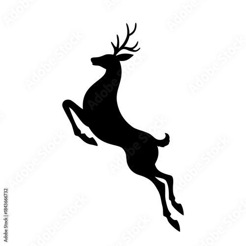 Renifer - sylwetka na białym tle. Ilustracja wektorowa.