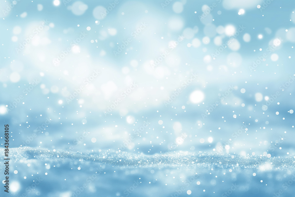 Obraz premium Winter snow background with soft bokeh light effect