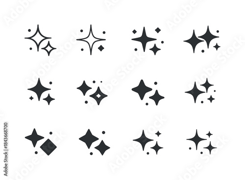 Star Cluster Logos. Star clusters. Icon set. Set Logo of star cl