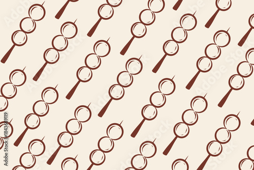 Meatball Skewers Doodle Pattern Vector Background