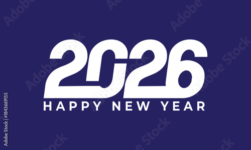 2026 New Year Card Set Black White Poster Vertical Number Design