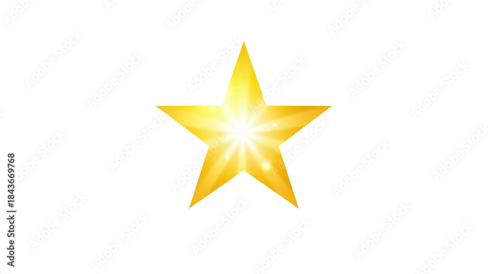Obraz premium A single gold star on a white background. transparent background