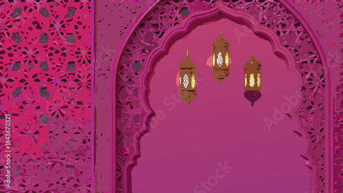 Camels silhouetted against a desert sunset reflection Two camels by a desert oasis at sunset 