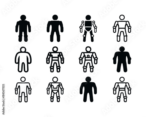 Robotic Assistant Icons. robotic assistants. Icon set. Set Logo