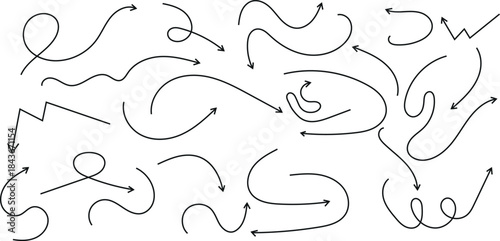 hand drawn arrow design white background 