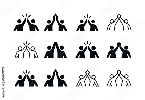 Group Fitness Challenge Icons. Fitness challenge ideas for group