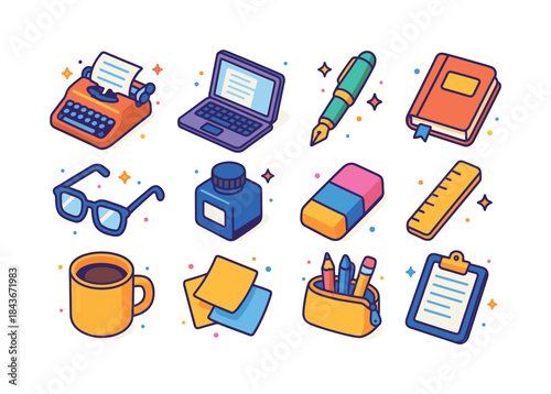 Writer's Tools Icons. Writer
