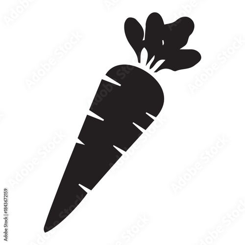 Hand-drawn vector illustration of a carrot and an apple