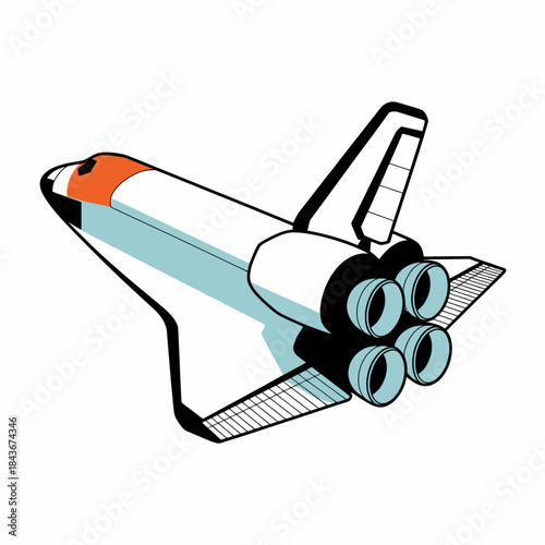A sleek and vibrant rocket ship design captures the essence of space exploration, showcasing a futuristic look with bold colors and streamlined shapes ready for adventure.