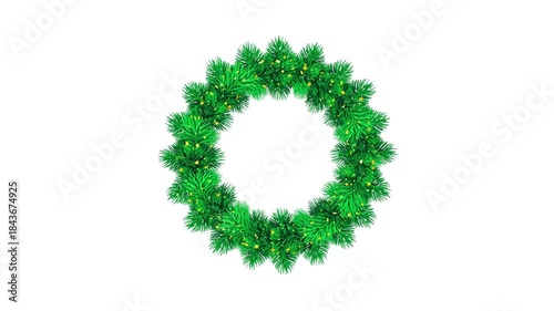 Christmas wreath on white background On Animation Video