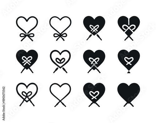 Shoe Lace Logo Variations. shoe lace. Icon set. Set Logo of shoe