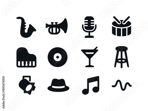 Evening Rhythm Icons. Evening rhythm. Solid icon set of evening