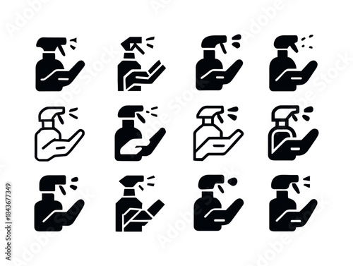 Sanitizer Logo Variations. Sanitizer use in everyday settings. I