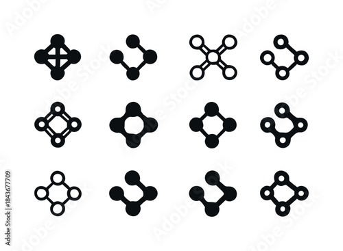 Compound Logo Variations. compound. Icon set. Set Logo of compou