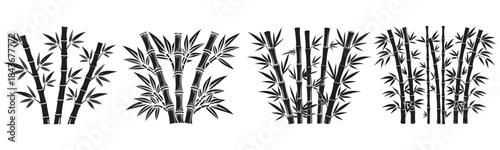 Bamboo Silhouette Vector Pack – Zen Stalks & Leaves