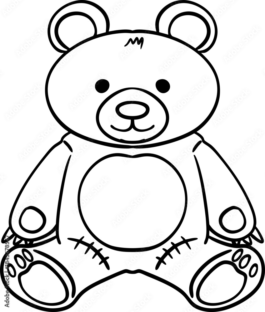 Fototapeta premium Hand Drawn Teddy Bear Illustration