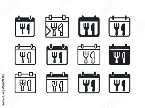 Creative Dietary Logos. Dietary Habits. Icon set. Set Logo of Di