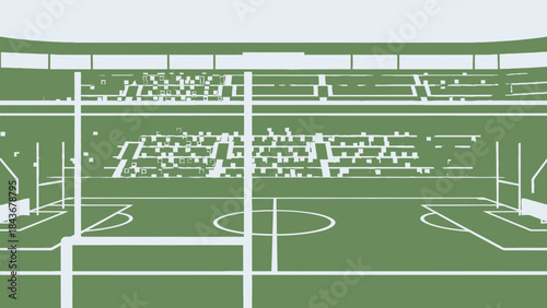 Green grass sports field for a soccer or football game