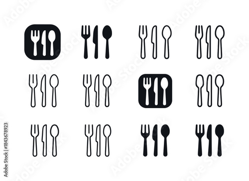 Kitchen Iconography Grid. Kitchens and Dining Room Designs. Icon