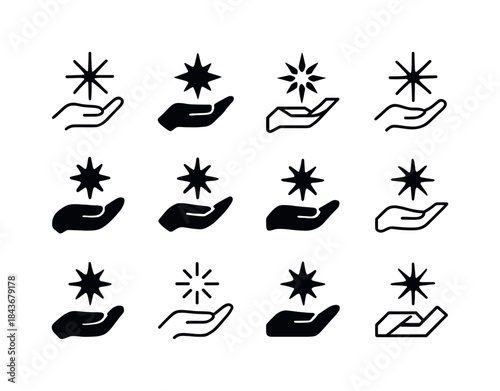 Diverse Dream Logos. Dreams coming true. Icon set. Set Logo of d