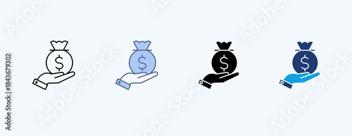 Loan Multiple Icon Illustration Vector