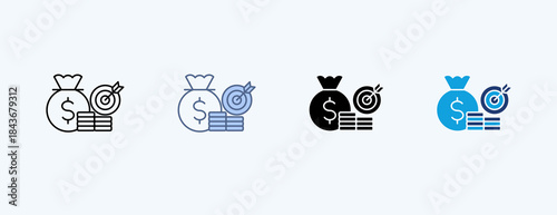 Financial Goals Multiple Icon Illustration Vector