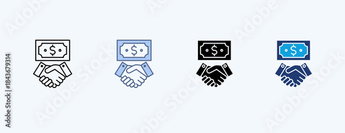 Financial Agreement Multiple Icon Illustration Vector