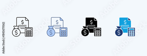 Budget Multiple Icon Illustration Vector